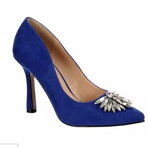 Michael Shannon Royal Blue Heels with Silver Accent